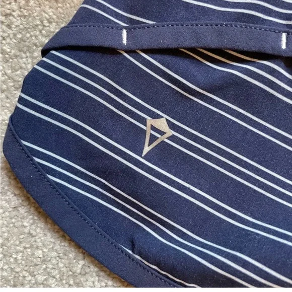 ivivva lululemon Shorts Girls Youth 8 Blue Stripe Pull On Lightweight Zip Run - Picture 3 of 13